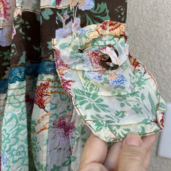 JOHNNY WAS Tiered Boho Maxi Skirt w/ Pockets - Picture 6 of 11